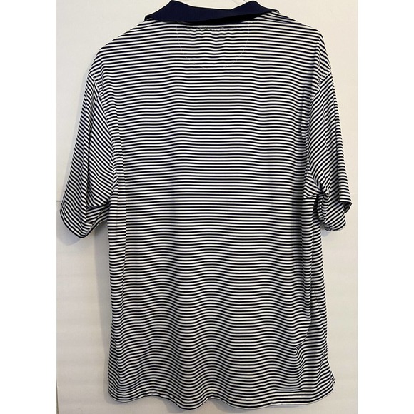 Nat Nast Luxury Originals Men's Striped Navy Button Polo Shirt Size XL - Picture 3 of 4